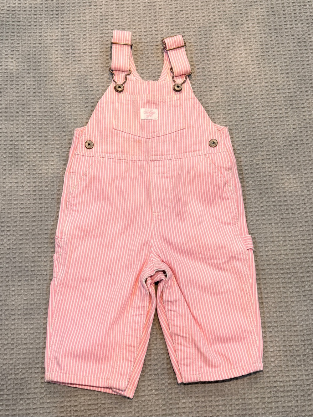 Pink Striped Kids Overalls